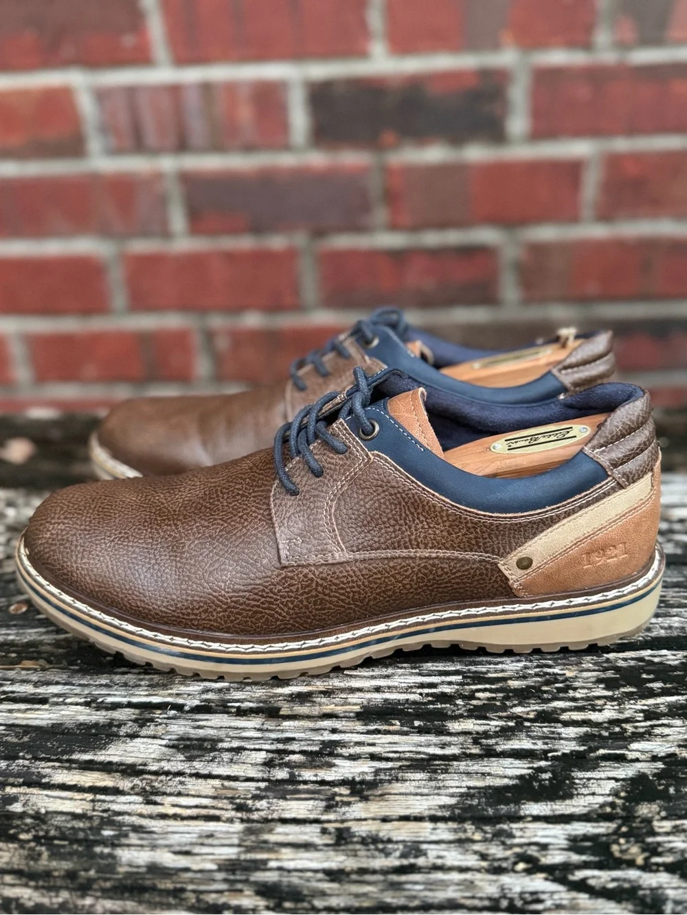 Freeman Jaxson Men’s Sz 9 Brown Casual Synthetic Leather Lace-Up Oxford Shoes P2